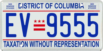 DC license plate EV9555