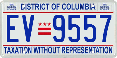 DC license plate EV9557