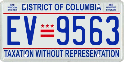 DC license plate EV9563