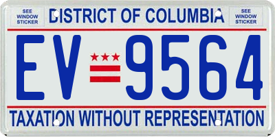 DC license plate EV9564