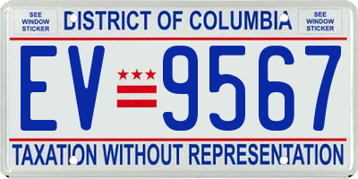 DC license plate EV9567