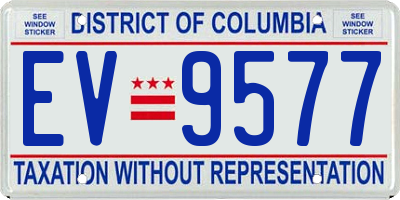 DC license plate EV9577