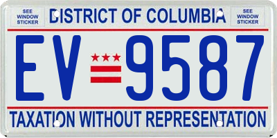 DC license plate EV9587