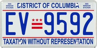 DC license plate EV9592