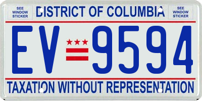 DC license plate EV9594
