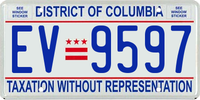 DC license plate EV9597