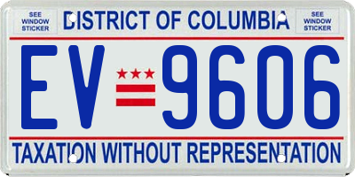DC license plate EV9606