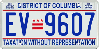 DC license plate EV9607