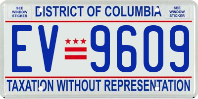 DC license plate EV9609