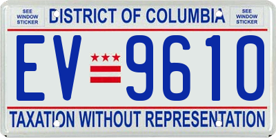 DC license plate EV9610