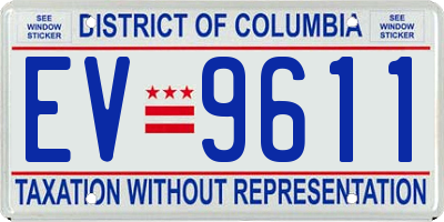 DC license plate EV9611