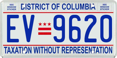 DC license plate EV9620