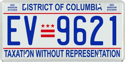 DC license plate EV9621