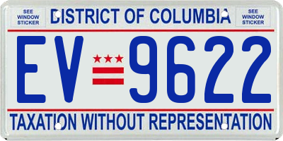 DC license plate EV9622