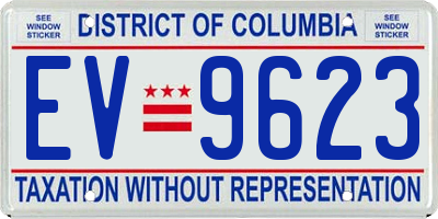DC license plate EV9623