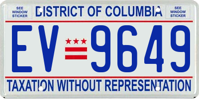 DC license plate EV9649