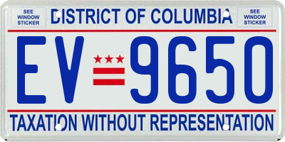 DC license plate EV9650