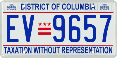 DC license plate EV9657