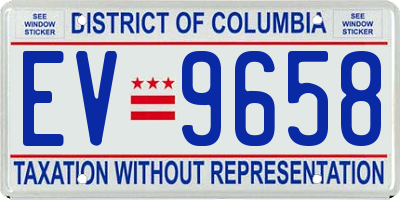 DC license plate EV9658