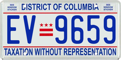 DC license plate EV9659