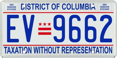 DC license plate EV9662