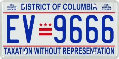 DC license plate EV9666