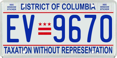 DC license plate EV9670