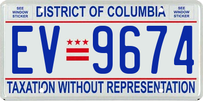 DC license plate EV9674