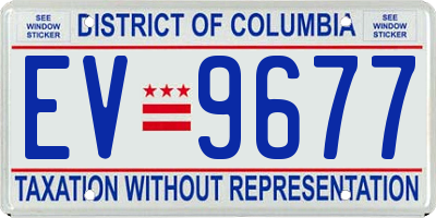 DC license plate EV9677