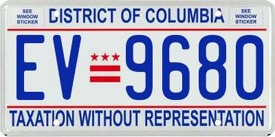 DC license plate EV9680