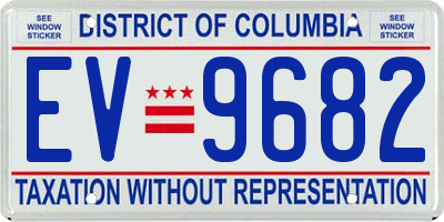 DC license plate EV9682