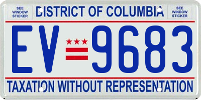 DC license plate EV9683