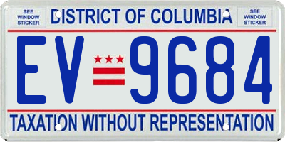 DC license plate EV9684