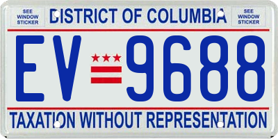 DC license plate EV9688