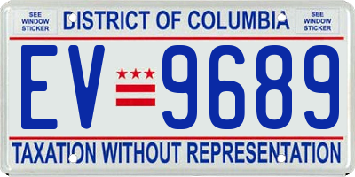 DC license plate EV9689