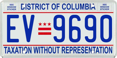 DC license plate EV9690