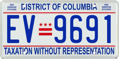 DC license plate EV9691