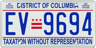 DC license plate EV9694