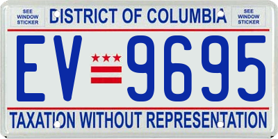 DC license plate EV9695