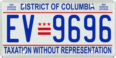 DC license plate EV9696