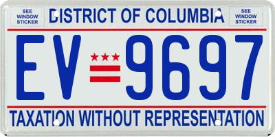 DC license plate EV9697