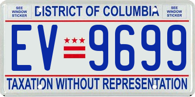 DC license plate EV9699