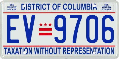 DC license plate EV9706