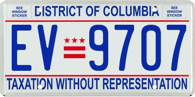 DC license plate EV9707