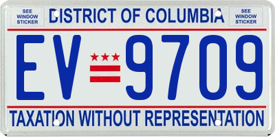 DC license plate EV9709