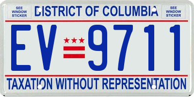 DC license plate EV9711