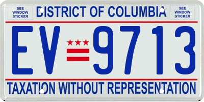 DC license plate EV9713