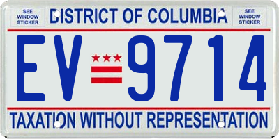 DC license plate EV9714