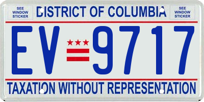 DC license plate EV9717