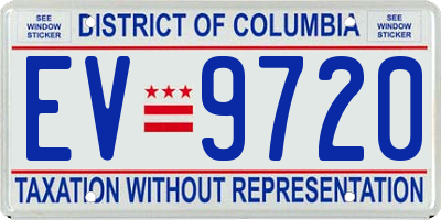 DC license plate EV9720